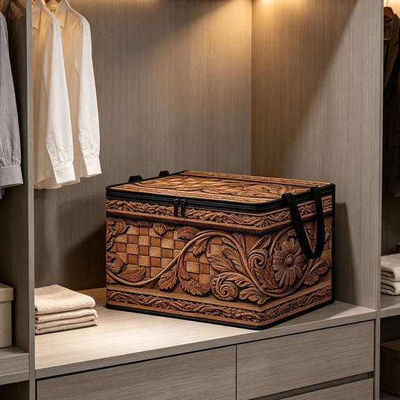 Clothes Storage Bins with Sturdy Frames, Foldable Fabric Clothing Organizer Box for Moving, Sweater Storage Cube with Lids and Zipper, Linen Closet Storage Bags for Blankets, Clothes, Sheet