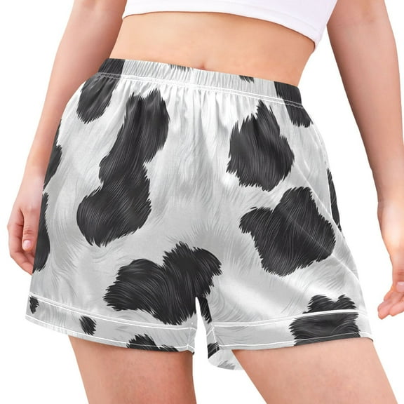 joogoo Women's Pajama Lounge Shorts Cow Print Bottoms Sleep Short M