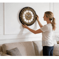 thumbnail image 2 of VOCOO 12 Inch Retro Wall Clock, Vintage Decorative,Silent Non-Ticking Clock with Antique Bronze Ornate Frame and Clear Glass Dial, Perfect for Living Room, Kitchen, Bedroom, Office - Gold, 2 of 10