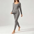 thumbnail image 5 of Tsivenald Womens Thermal Underwear Set 2 Piece Ultra-Soft Fleece Lined Long Sleeve Top & Long Johns Bottom Warm Winter Base Layer, 5 of 7