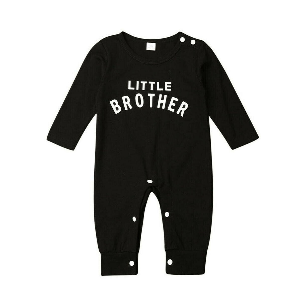 Newborn Baby Boys "LITTLE BROTHER" Romper Outfits Infants Jumpsuit Bodysuit Set 