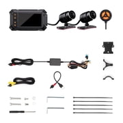 Dual 1080P Full HD Motorcycle Dashcam 3 Inch Waterproof IP67 Camera Motorcycle DVR Dash Cam Black GPS Box ,Clear Images
