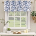 thumbnail image 3 of Blue Garden Retro Valances for Windows, Decorative Rod Pocket Window Valance Curtains, Modern Art Building Tree Boat Short Curtain Drapes for Kitchen/Bathroom/Living Room, 2 Panels, 42" W x 12" L, 3 of 8