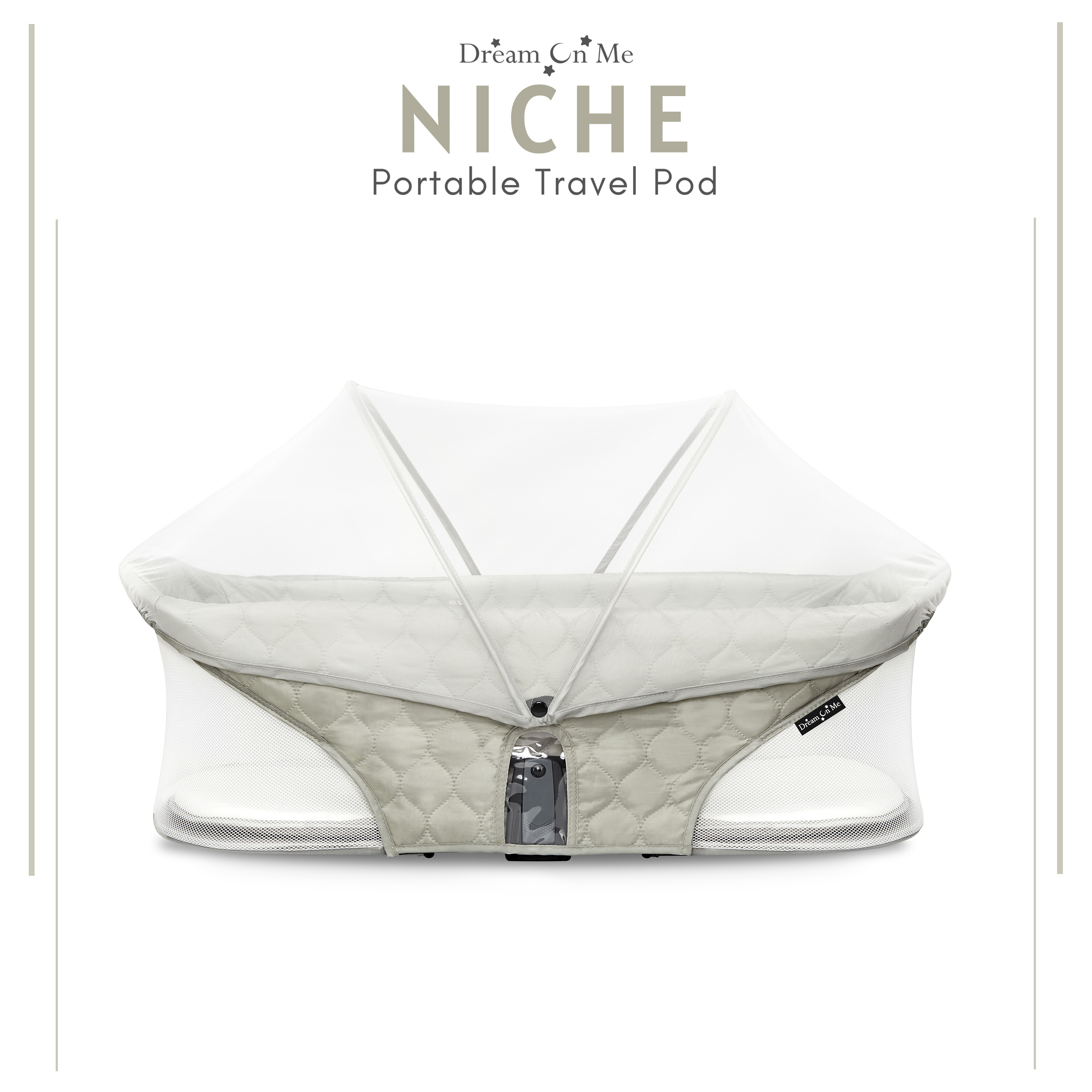 Dream On Me Niche On The Go Portable Travel Pod for Babies in Grey, Lightweight and Easy to Fold - image 3 of 12
