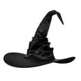 thumbnail image 2 of Dserhfy Halloween Pleated Witch Hat Masquerade Party Cosplay Costume Pointed Floppy Wide Brim Black Wizard Hat Party Supplies, 2 of 7