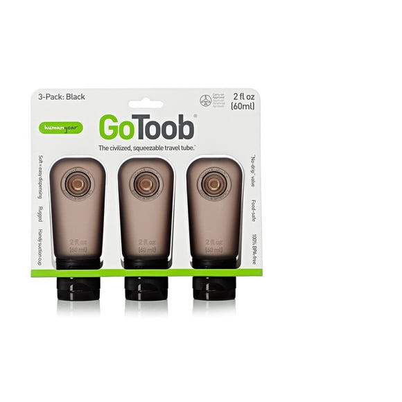 Botellas de silicona recargables de tamaño de viaje humangear GoToob 60 ml