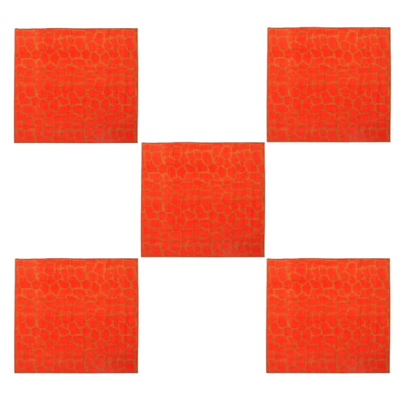 Furnish My Place Giraffe Dark Orange Area Rug, Animal Print Area Rug, Pet-Friendly Rug, Baby Nursery Mat, Indoor Area Rug, Perfect for Living Room, Playroom, 2' x 2' Square - Set of 5