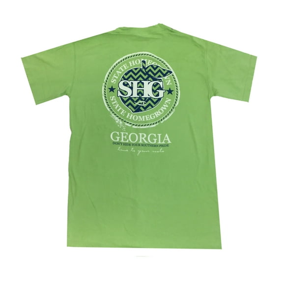 State Homegrown Peach Chevron Adult Short Sleeve Pocket T-shirt