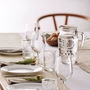 Bormioli Rocco 335942MQD321990 Romantic Carafe Pitcher With Lid and Ice Tube, 56.25 oz, Clear