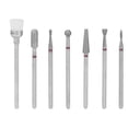 thumbnail image 3 of Brocas de Taladro de Umas, Cabezal de Molienda de Unas de DiFerentes Forma, Superficie Rugosa 7 piezas con Estuche de Almacenamiento para Salón para Niñas, 3 of 7