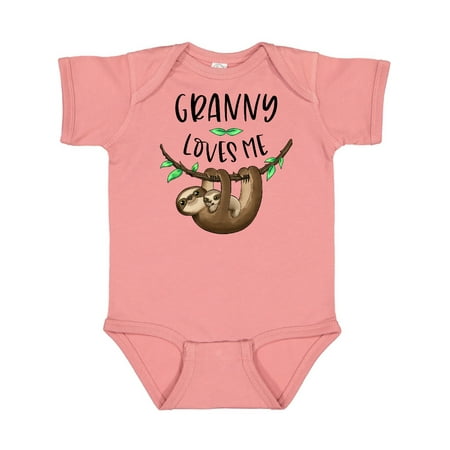 

Inktastic Granny Loves Me Cute Sloth and Baby Gift Baby Boy or Baby Girl Bodysuit