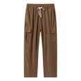 thumbnail image 5 of YABCSAZ Mens Corduroy Cargo Pants Straight Leg Multi Pocket Joggers Elastic Waist Drawstring Casual Work Trousers Loose Fit Cotton Blend Outdoor Streetwear Pants with Pockets, 5 of 10