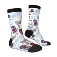 thumbnail image 2 of Goofa London Landmark2 Printed Men's Crew Socks, Soft Durable Breathable Moisture-Wicking with Odor Control Cotton socks, 2 of 9