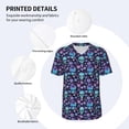 thumbnail image 3 of Lsque Funny Skull Flower Pattern Mens Polo Golf Shirts Funny Graphics Shorts Sleeve Button Shirts Baseball T-shirt-Large, 3 of 7