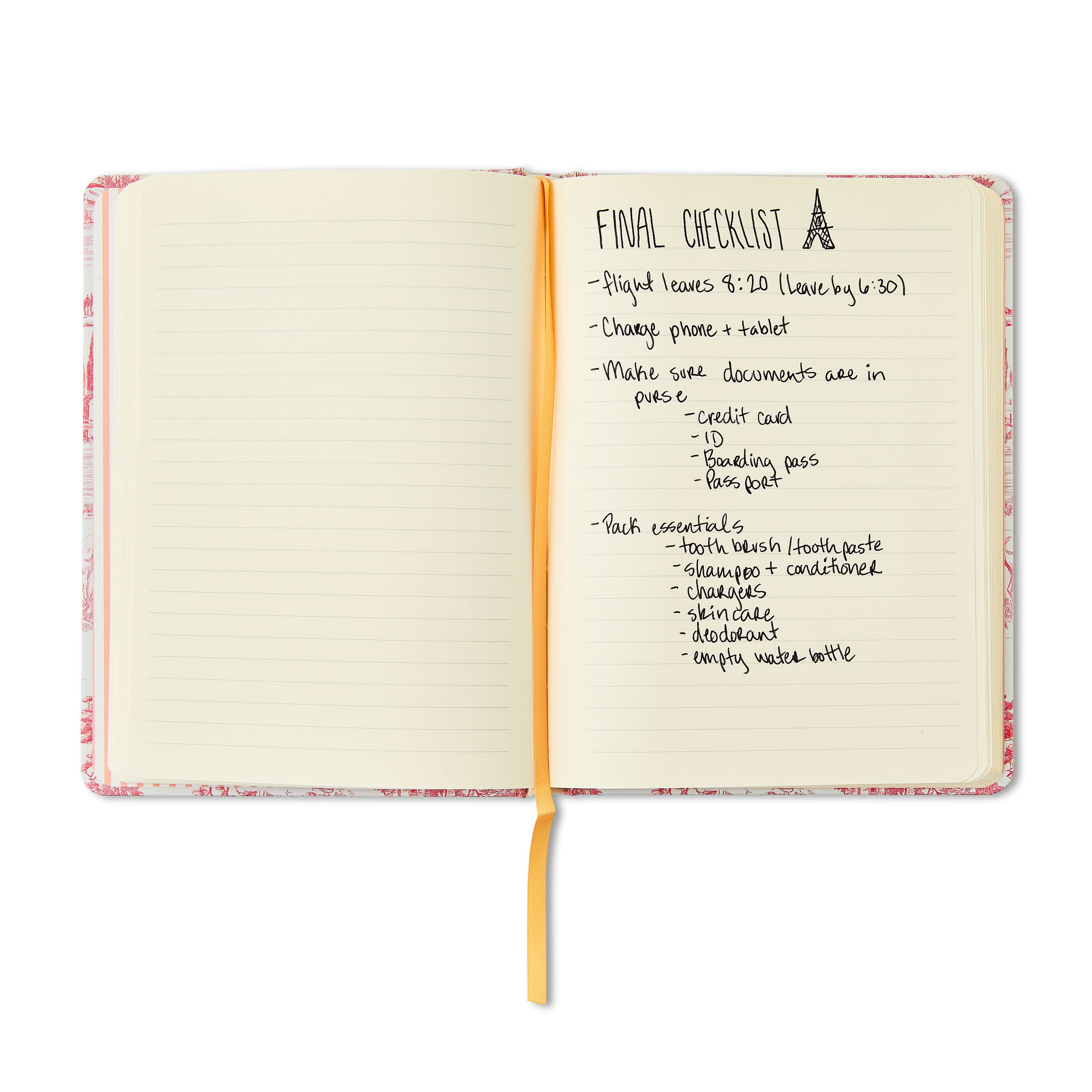 Pen+Gear 6x8 Toile Hardcover Ruled Journal, 240 Perforated Pages,with Ribbon Bookmark