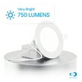 thumbnail image 4 of INFIBRITE 4 Inch 6000K Clear White 9W 750LM Thin LED Ceiling Light Kit, Dimmable, Wet Rated, 4 of 11