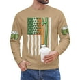 thumbnail image 6 of Dwelliawo St. Patricks Day Shirts for Men Print Waffle Knit Long Sleeve Tees Fashion Saint Patrick's Irish Clover Shamrock Printed Shirts Round Neck Outfit Khaki 4XL, 6 of 6