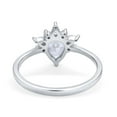 thumbnail image 3 of Art Deco Engagement Ring Pear Simulated Cubic Zirconia 925 Sterling Silver Size 5, 3 of 5