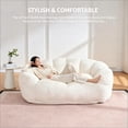 thumbnail image 6 of QuzyAor 59" Bean Bag Chair for Adults, Faux Fur 2 Seater Loveseat Floor Sofa, Ultra Soft Fluffy Memory Foam Couch for Living Room Bedroom, Beige, 6 of 10