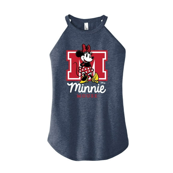Disney - Minnie Mouse - Large Collegiate M - Juniors High Neck Tank Top