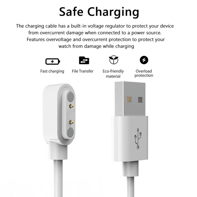 Magnetic Fast Charging Cable Kids Smart Watch Cord for Xplora XGO2 (White)