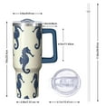 thumbnail image 2 of OBREWU Ocean Seahorse Tumbler with Handle and Lid,Ocean Seahorse 40oz Double Wall Vacuum Insulated Tumbler,Cups Gift for Women and Men, 2 of 7