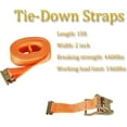 thumbnail image 4 of 4Pcs Ratchet Straps 2 Inch x 15 Feet Tie-Down Straps 4400Lbs Heavy Duty Ratchet Cargo Strap Fit for Moving and Securing Cargo, 4 of 6