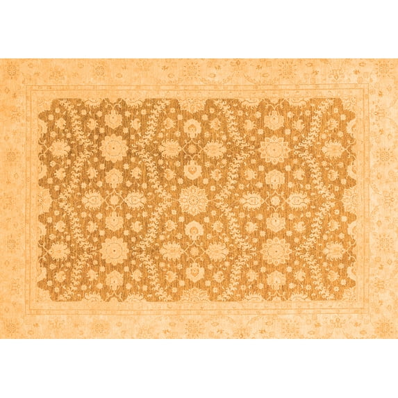 Ahgly Company Indoor Rectangle Oriental Orange Traditional Area Rugs, 7' x 10'