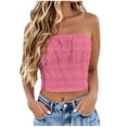 thumbnail image 1 of Tube Top for Women, Sleeveless Strapless Solid Color Summer Top, Polyester Casual Fit, Regular Length, Hand Wash Cold, 1 of 5