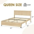 thumbnail image 2 of ChaoLink Queen Bed Frame with Rattan Headboard, Platform Bed Frame, Mid Century Bed Frame with 2 Storage Drawers, Large Under-Bed Space, No Box Spring Needed, Easy Assembly, 2 of 7