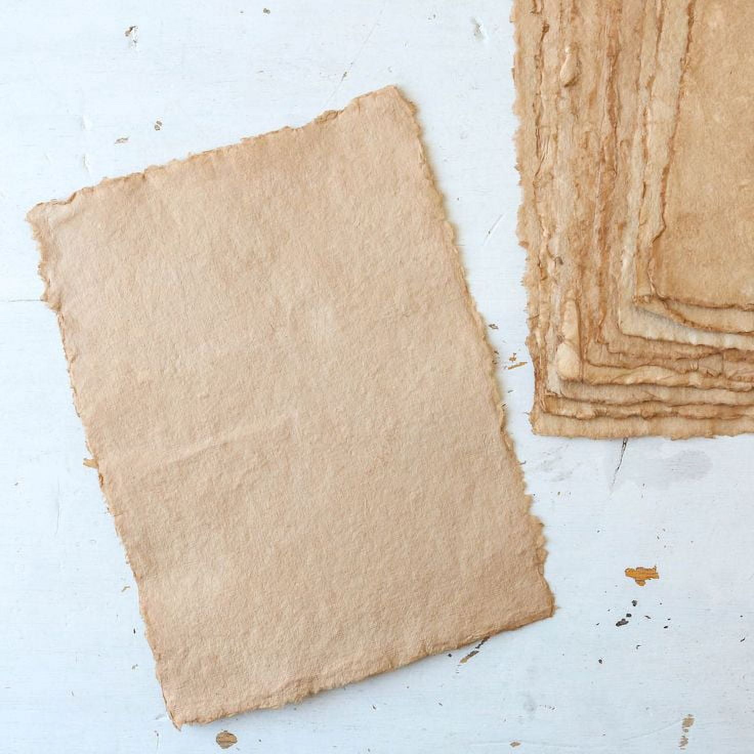Watercolor Paper - Mixed Media Art Watercolor Paper - 150 GSM Thick Deckle Edge Virgin Cotton Handmade Paper 50 Sheets (13.5 x 9.5, Vintage)
