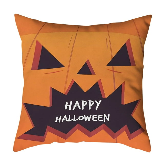 Halloween Decorative Pillow Covers Set Jack O' Theme For Living Room Sofa Couch Perfect Fall Home Décor"