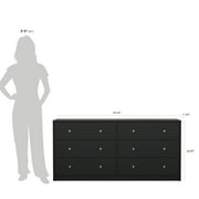 Tvilum Studio 6 Drawer Double Dresser for Adults, Black