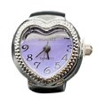 thumbnail image 2 of SmartBy Love Heart Dial Ring Watch Elastic Stainless Steel Band Men Women Couple Watch Finger Ring Birthday Gift Fashion Accessories, 2 of 7