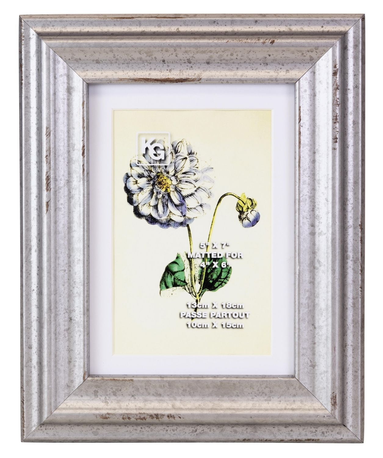 kieragrace KG Jean Photo Frame – 5-Inch by 7-Inch, Distressed Metal Effect Wood, 3-Pack