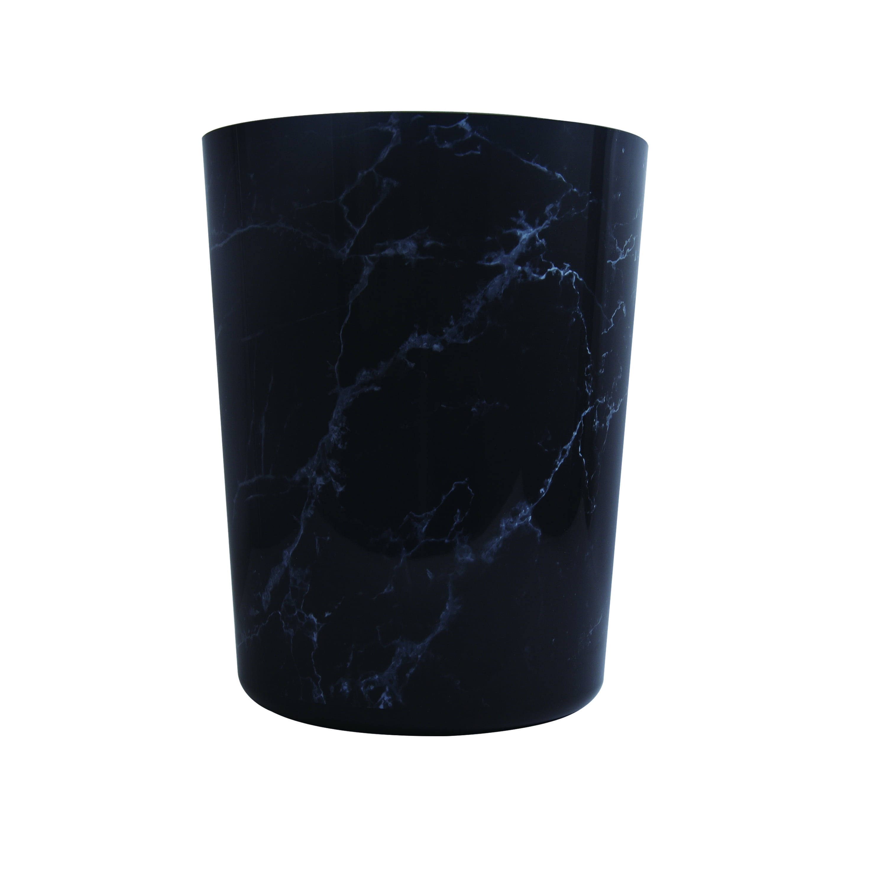 Mainstays Black Marble Print Plastic Wastebasket, 5 Gallon Capacity
