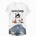 thumbnail image 5 of NOLDARES Halloween Oversized Shirts for Women Spooky Season T-Shirt Halloween Pumpkin Costume Ghost Fall Tees Top,White,L, 5 of 5