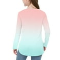 thumbnail image 6 of UQJfacai Girls Long Sleeve Shirts Kids Gradient Graphic Crewneck Tops Fall Curve Hem Side Slit Casual Cute Blouses Tee 3-12 Years, 6 of 7