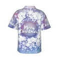 thumbnail image 3 of Uemuo Round Snow Merry Christmas Printed Regular Fit Short Sleeve Casual Hawaiian Shirt for Men,Aloha shirt,Tropical shirt,Floral print shirt,Vacation Beach shirt-Large, 3 of 9