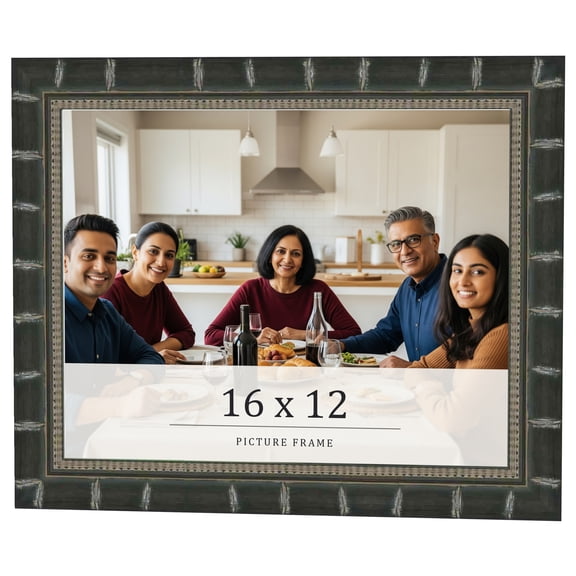 16x12 Frame Black Bamboo Solid Wood Picture Frame Width 1.5 Inches | Interior Frame Depth 0.5