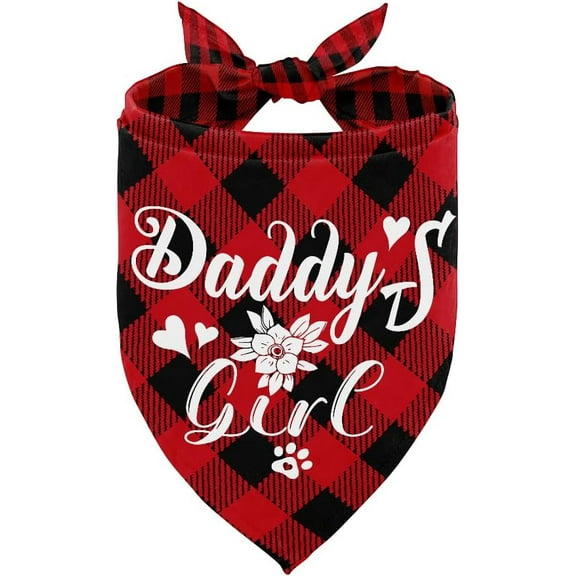 Dog Bandana, Dog Bandana, Dog Scarf Classical Plaid Printing, Dog Scarf Accessories, Dog Bandana Pet Scarf, Pet Scarf Accessories, Christmas Birthday Dog Gift, Daddy''s Girl (M9)