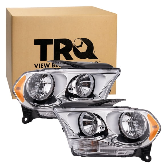 TRQ Headlight Assembly Set CH2502228 CH2503228 Fits 2011-2013 Dodge Durango
