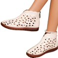 thumbnail image 5 of Willtoo Women's Casual Flats Shoes High Top Fashionable Hollow Out Shoes with Back Zipper Breathable Round Toe Soft Sole Comfortable Walking Footwear, 5 of 6