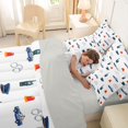 thumbnail image 5 of Manfei Police Hat 7-Piece Twin Bedding,Cartoon Boys Art Bedding Comforter Set,White,Light Gray Reversible, 5 of 7