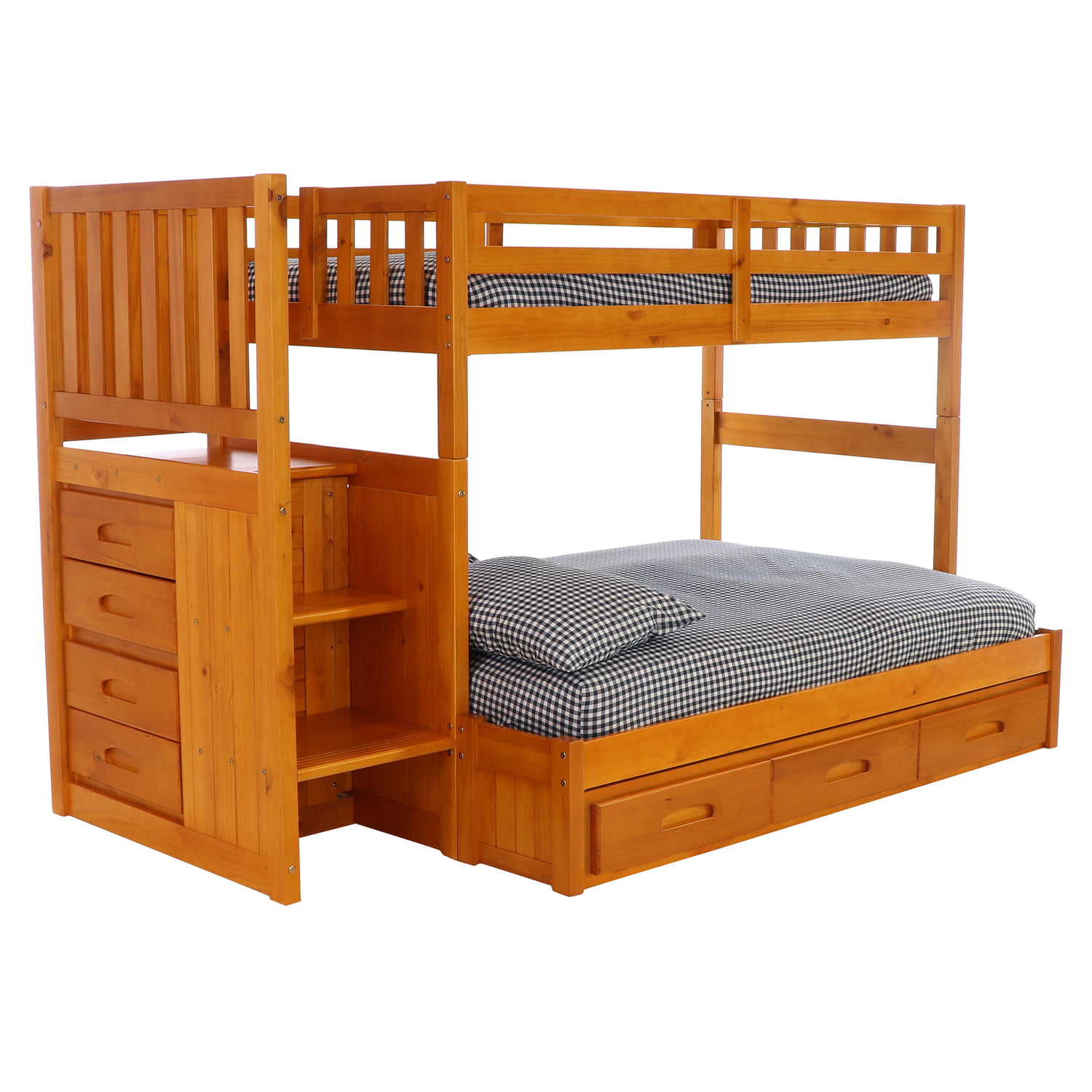 American Furniture Classics Model 2114, Red Metal Bunk Bed Twin Overhead