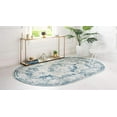 thumbnail image 2 of Unique Loom 3151856 8 x 10 ft. Salle Garnier Sofia Oval Rug, Blue, 2 of 2