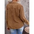 thumbnail image 6 of Asyoly Women Corduroy Velvet Shacket Long Sleeve Button Down Solid Color Shirt Jacket Blazer Jacket Trench Coat Decorative Rivets, 6 of 6
