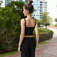 thumbnail image 5 of Women's Square Neck Sleeveless Tank Top with Stretch Fit - Small, Black, 5 of 7