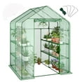 thumbnail image 2 of GloryStar Walking Tunnel Greenhouse, Walk-In Greenhouse with Bottom Widening Design, Galvanized Steel Frame, 2 of 7