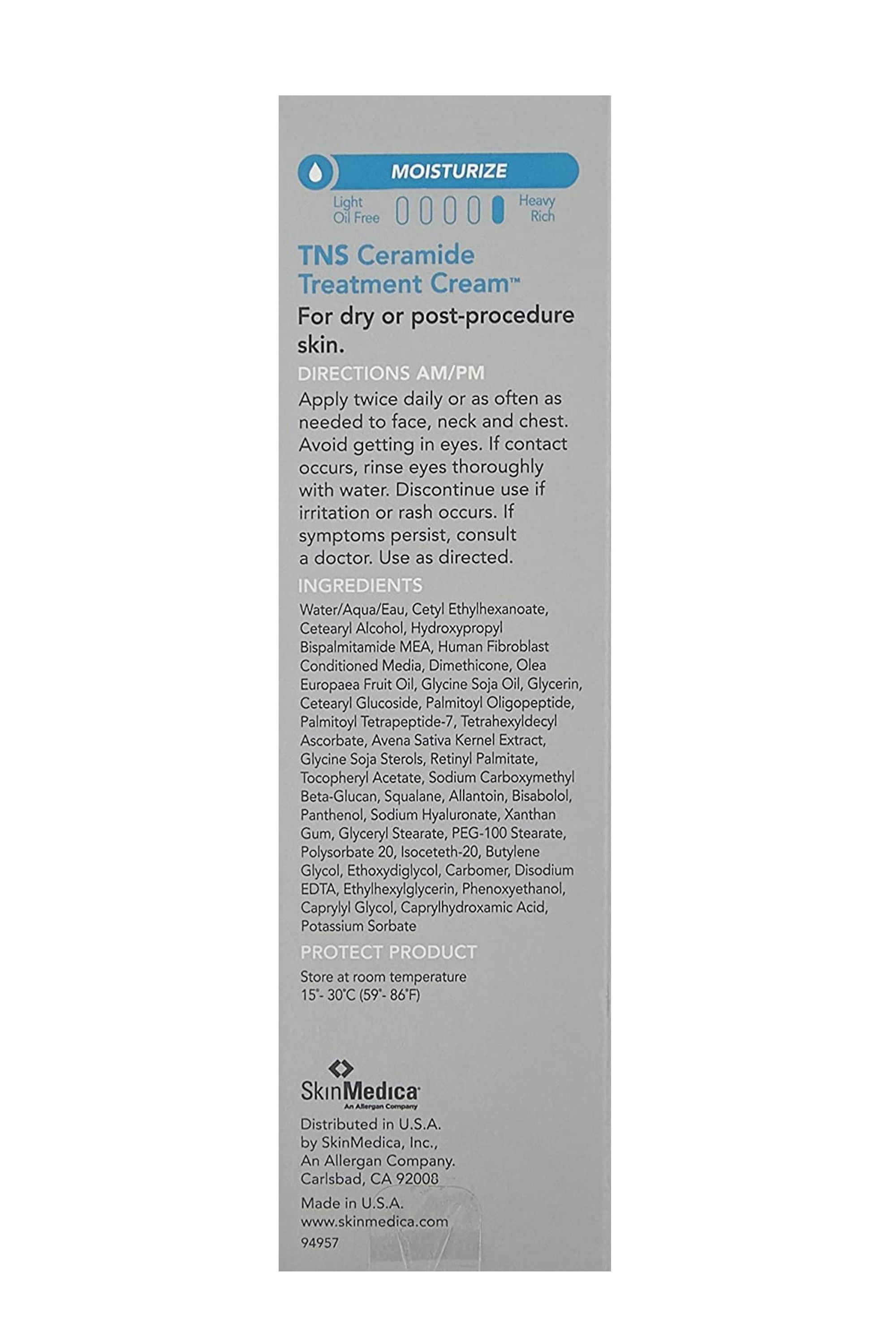 SkinMedica TNS Ceramide Treatment Cream Moisturizer 2 oz